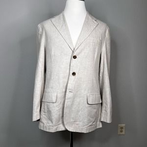 Havanera Co. Tan Linen Cotton Sport Coat Size Large 42